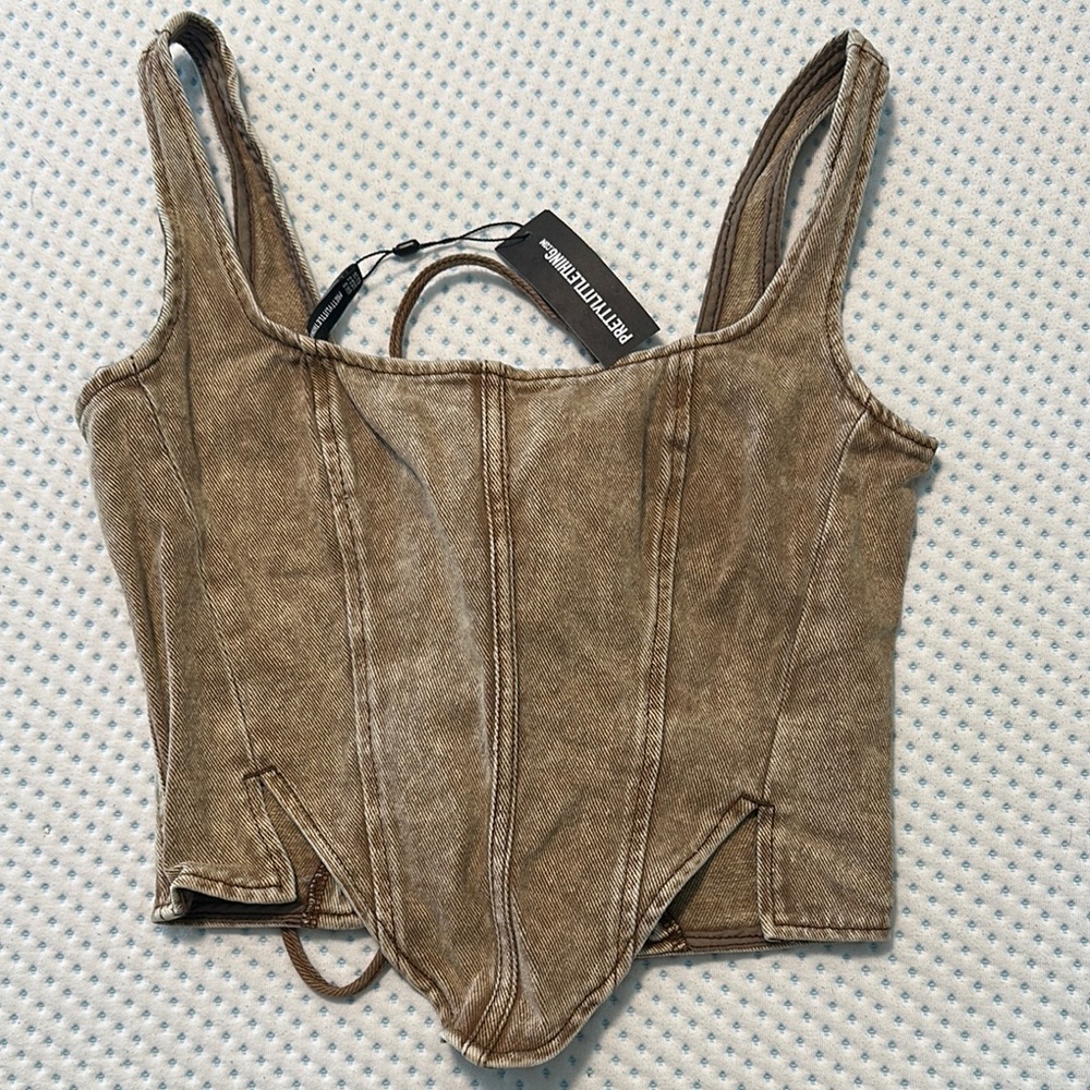 PrettyLittleThing Brown Corset